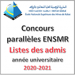 Listes des admis aux concours parallèles de l’ENSMR 2021