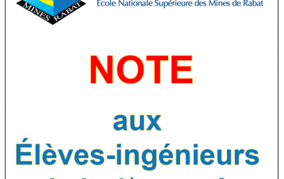 Note aux élèves-ingénieurs de la 1ère année de l’ENSMR