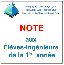 Note aux élèves-ingénieurs de la 1ère année de l’ENSMR