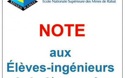 Note aux élèves-ingénieurs de la 2ème Année de l’ENSMR