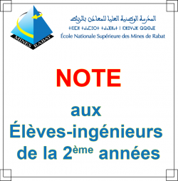 Note aux élèves-ingénieurs de la 2ème Année de l’ENSMR