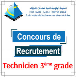 Liste des candidats admissibles pour passer l’oral du concours de recrutement d’un Technicien 3ème Grade Spécialité : « Electromécanique »