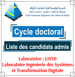 Liste des candidats admis au cycle doctoral, Laboratoire : LISTD – Laboratoire Ingénierie des Systèmes et Transformation Digitale