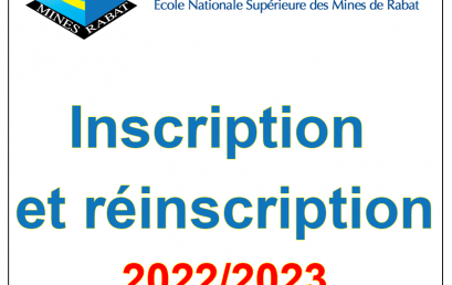 Inscription et réinscription à l’ENSMR pour l’année universitaire 2022/2023