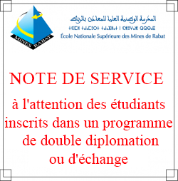 Note de service à l&rsquo;attention des étudiants inscrits dans un programme de double diplomation ou d&rsquo;échange